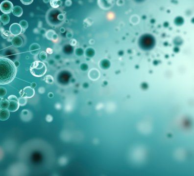 微觀視角的健康細胞修復示意圖,呈現清透、無發炎的優化細胞環境