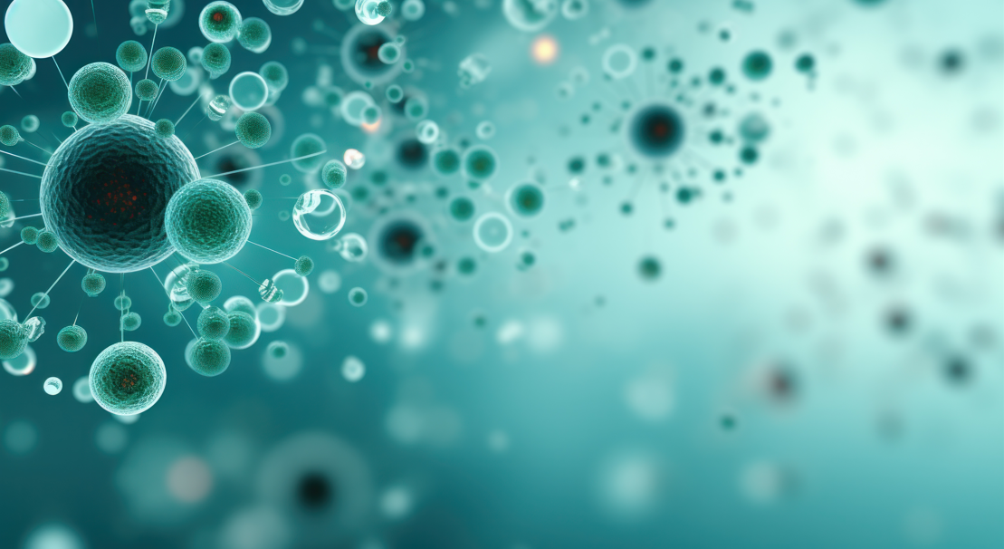 微觀視角的健康細胞修復示意圖，呈現清透、無發炎的優化細胞環境