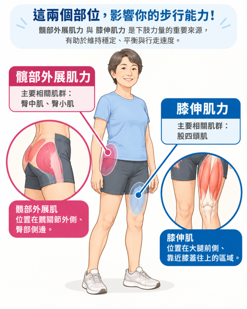 步行速度 - 腿部肌力